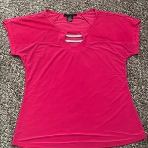 Vibrant Pink Short Sleeve Women's Top